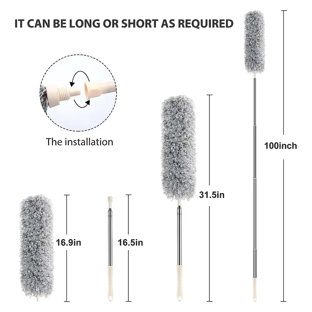 Flexible Microfibre Cleaning Duster with Extendable Rod