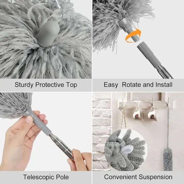 Flexible Microfibre Cleaning Duster with Extendable Rod